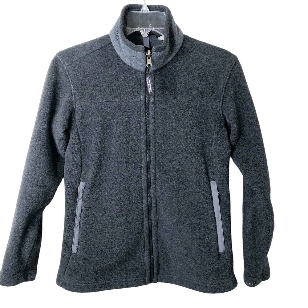 Patagonia Synchilla Women's Full Zip Fleece Jacket Black Gray Size XS